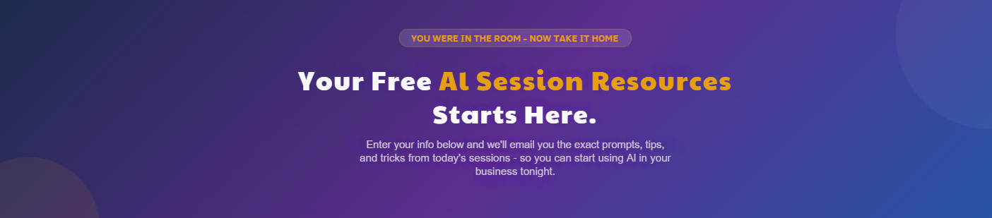 AI Conference landing page banner with teal gradient